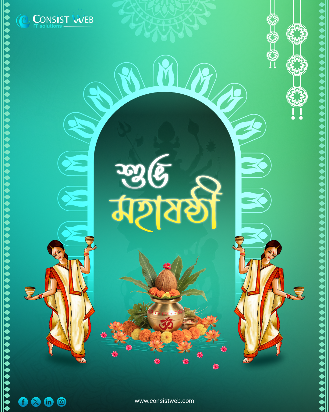 Floral Petite Gold Stud Earrings