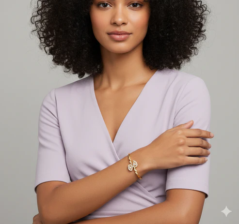 Golden Zircon Sparkly Leaf Bracelet