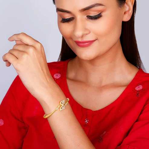 Golden Zircon Sparkly Leaf Bracelet