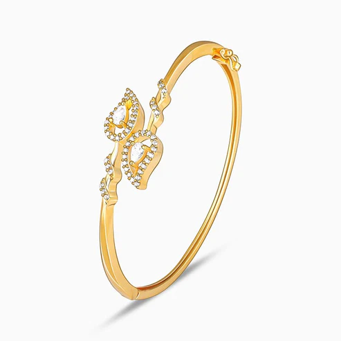 Golden Zircon Sparkly Leaf Bracelet