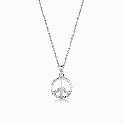 Silver Heavenly Peace Pendant With Box Chain For Him